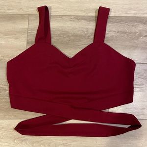 SHEIN burgundy tank with cross cross straps women’s large